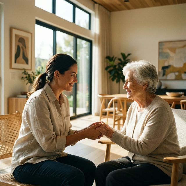 Caregiver with senior